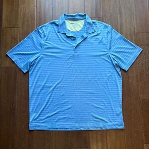 Bobby Jones|X-H20 Performance Golf Polo Shirt Striped Blue| Preppy Golfwear| 2XL